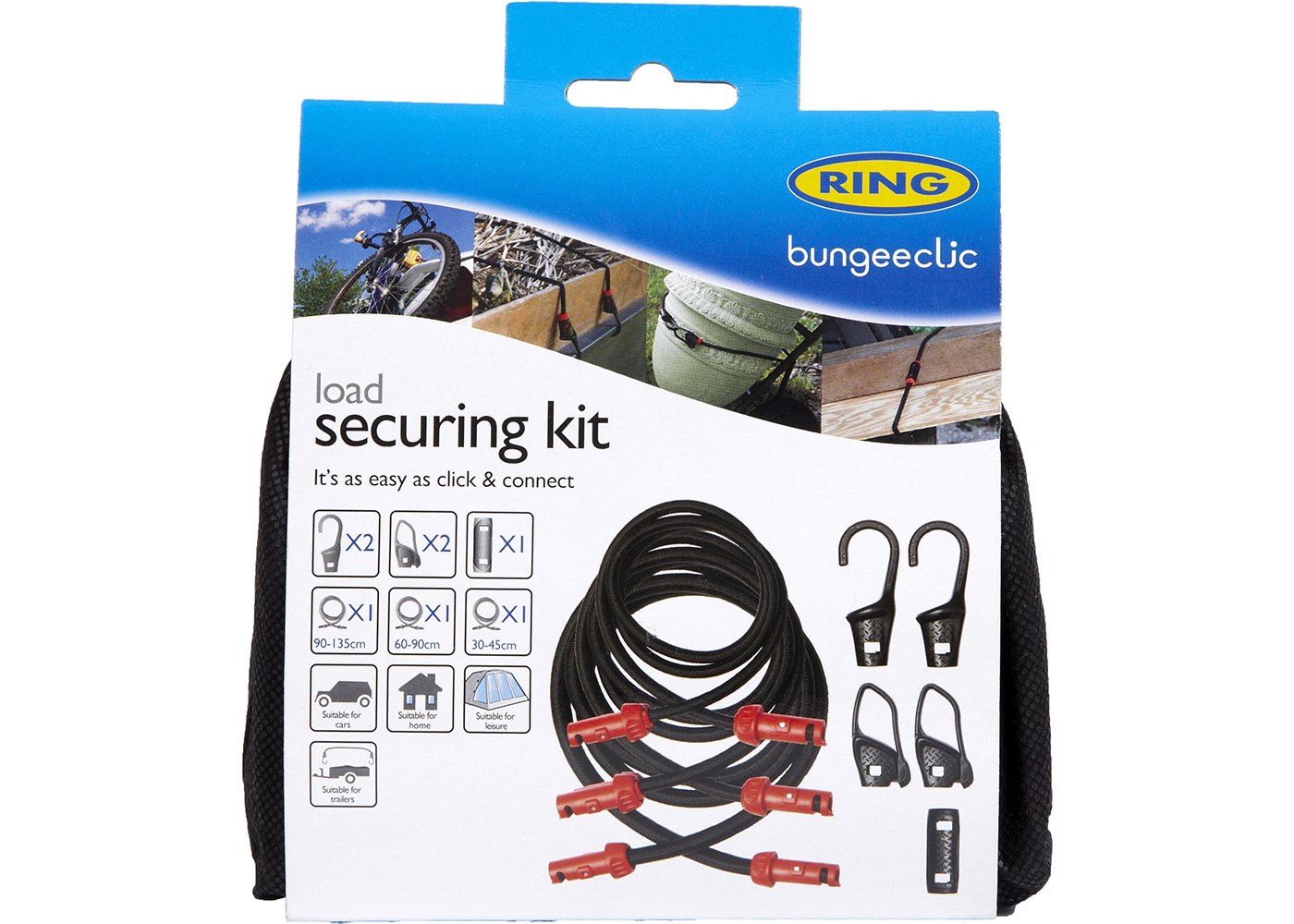 RLS1 Bungee Clic Load Securing Kit in packaging